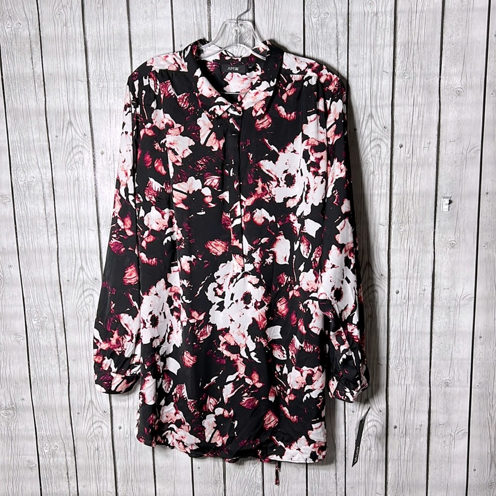 Apt.9 printed pop over woven tunic size 3X